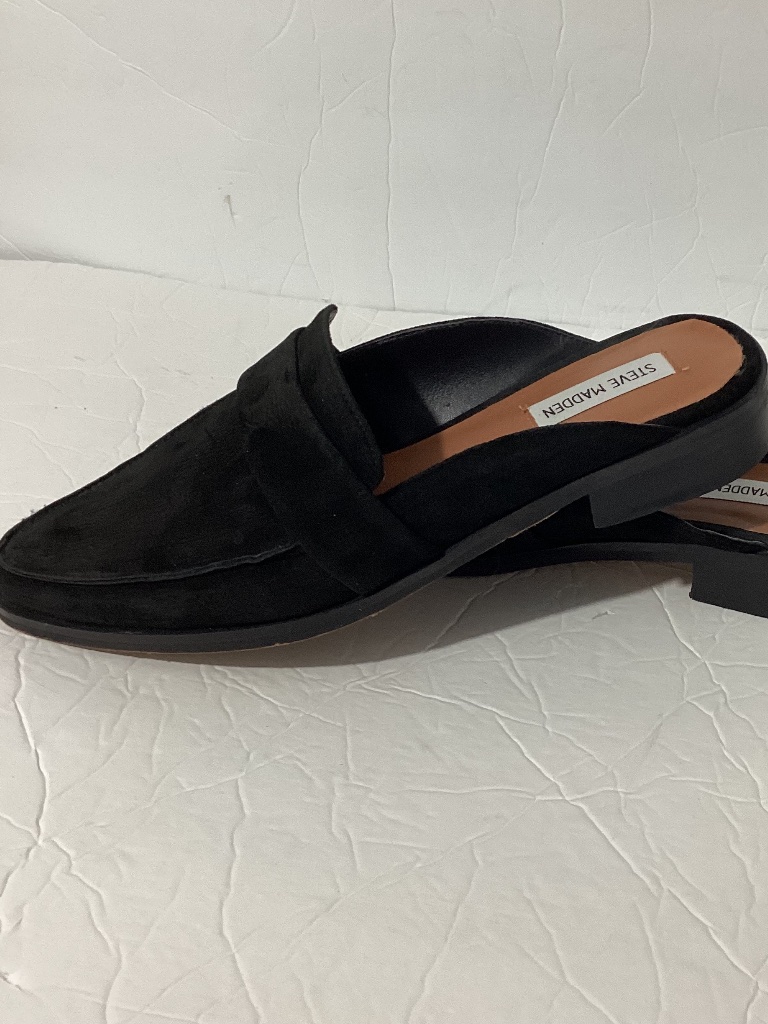 Steve Madden Nando 9m Black Suede Mules Slip On